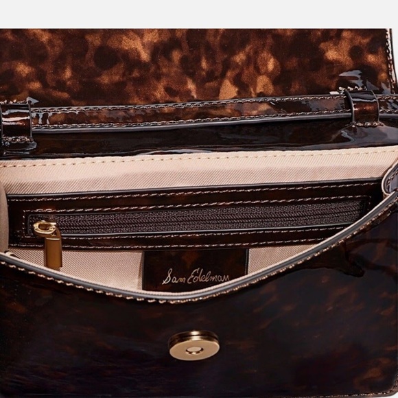 NEW SAM EDLEMAN LORRAINE TORTOISE SMALL LEATHER BOX CROSSBODY SHOULDER BAG NWT!! - Picture 7 of 7